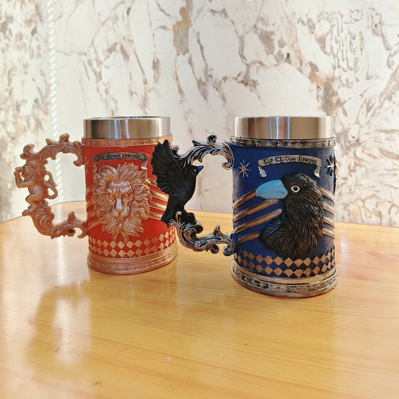 Creative Strange Shape Film Academy Peripheral Collection Cup Large Capacity Stainless Steel Mug Cup Carved Personality Beer Steins