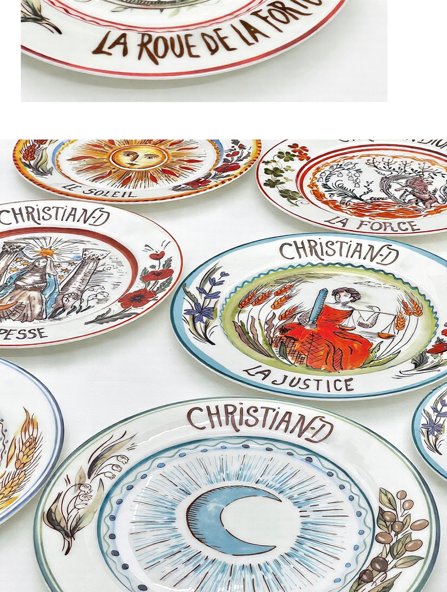 D Tarot Series Ceramic Dinner Plates Creative Gift Internet Celebrity Plates Steak Plates Set
