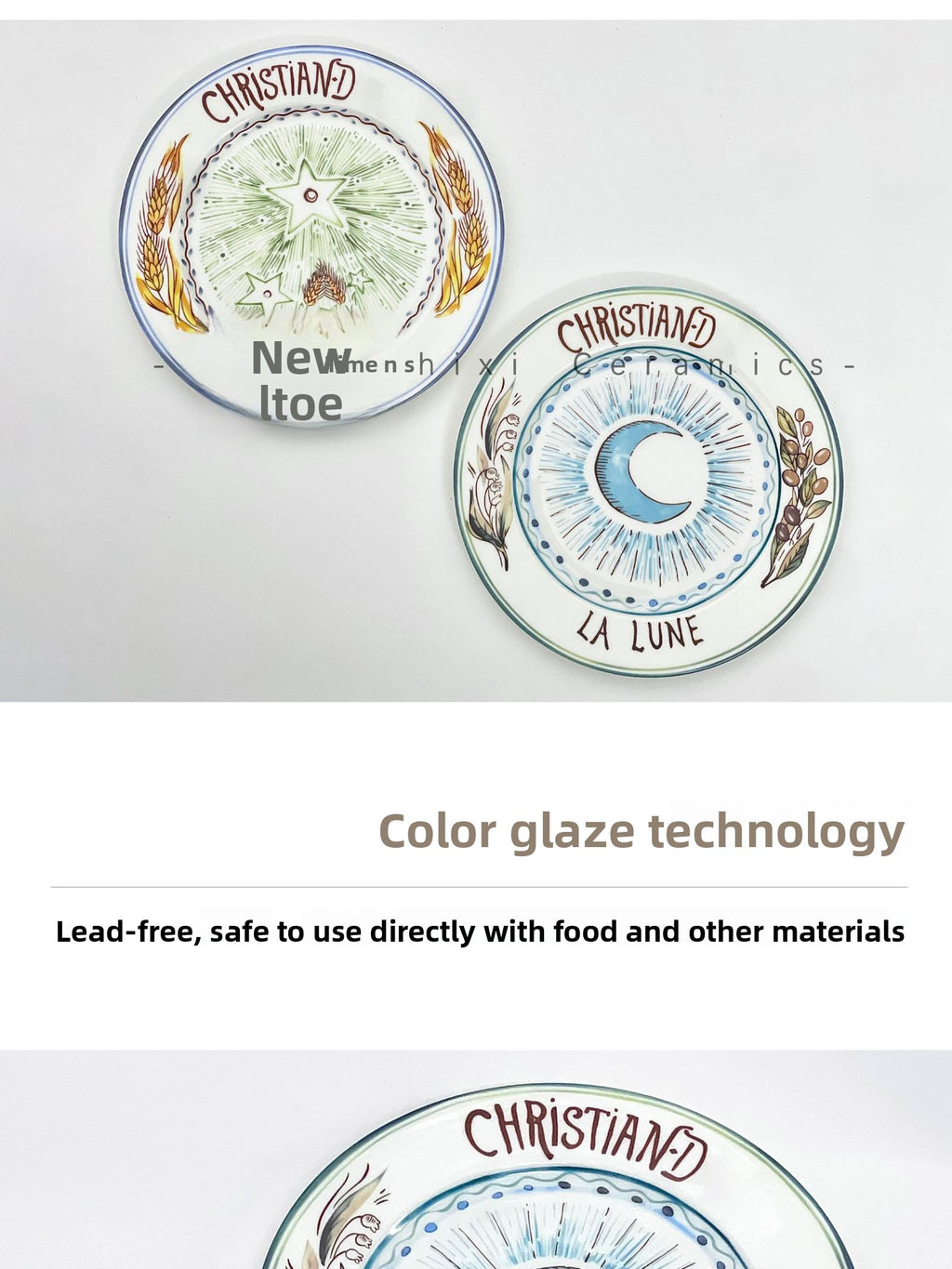 D Family Tableware Tarot Series Ceramic Plates Bone China Creative Gift Internet Celebrity Plates Steak Plates Set