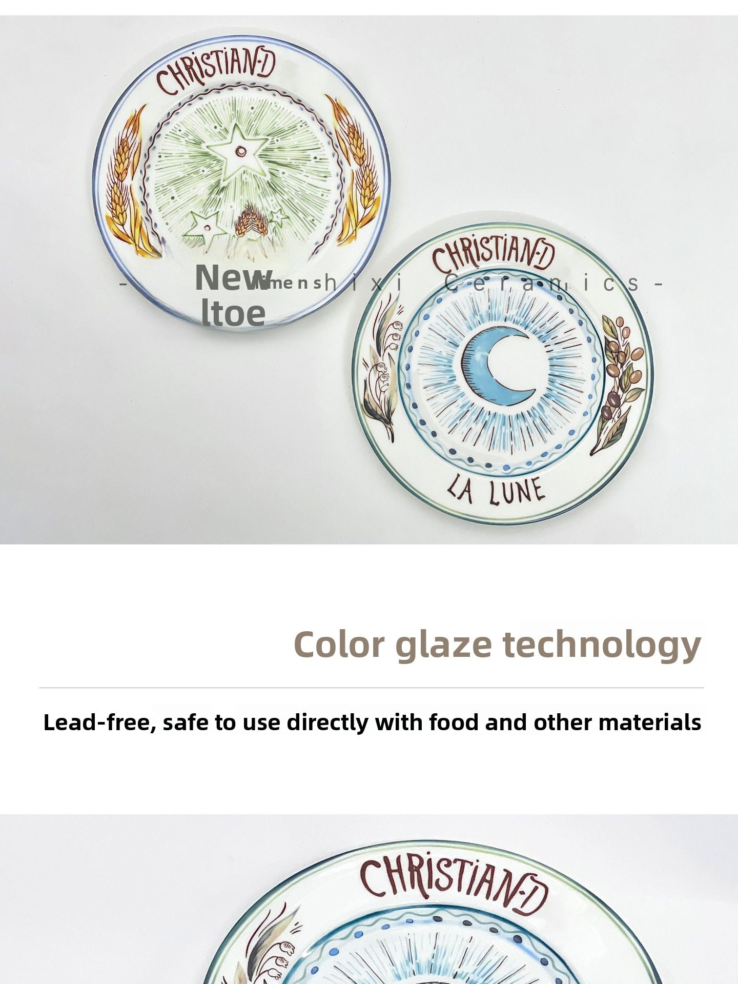 D Family Tableware Tarot Series Ceramic Plates Bone China Creative Gift Internet Celebrity Plates Steak Plates Set