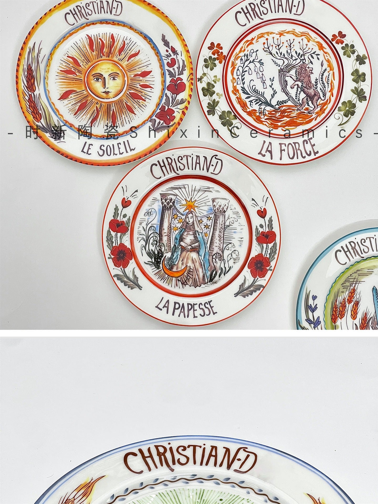 D Family Tableware Tarot Series Ceramic Plates Bone China Creative Gift Internet Celebrity Plates Steak Plates Set