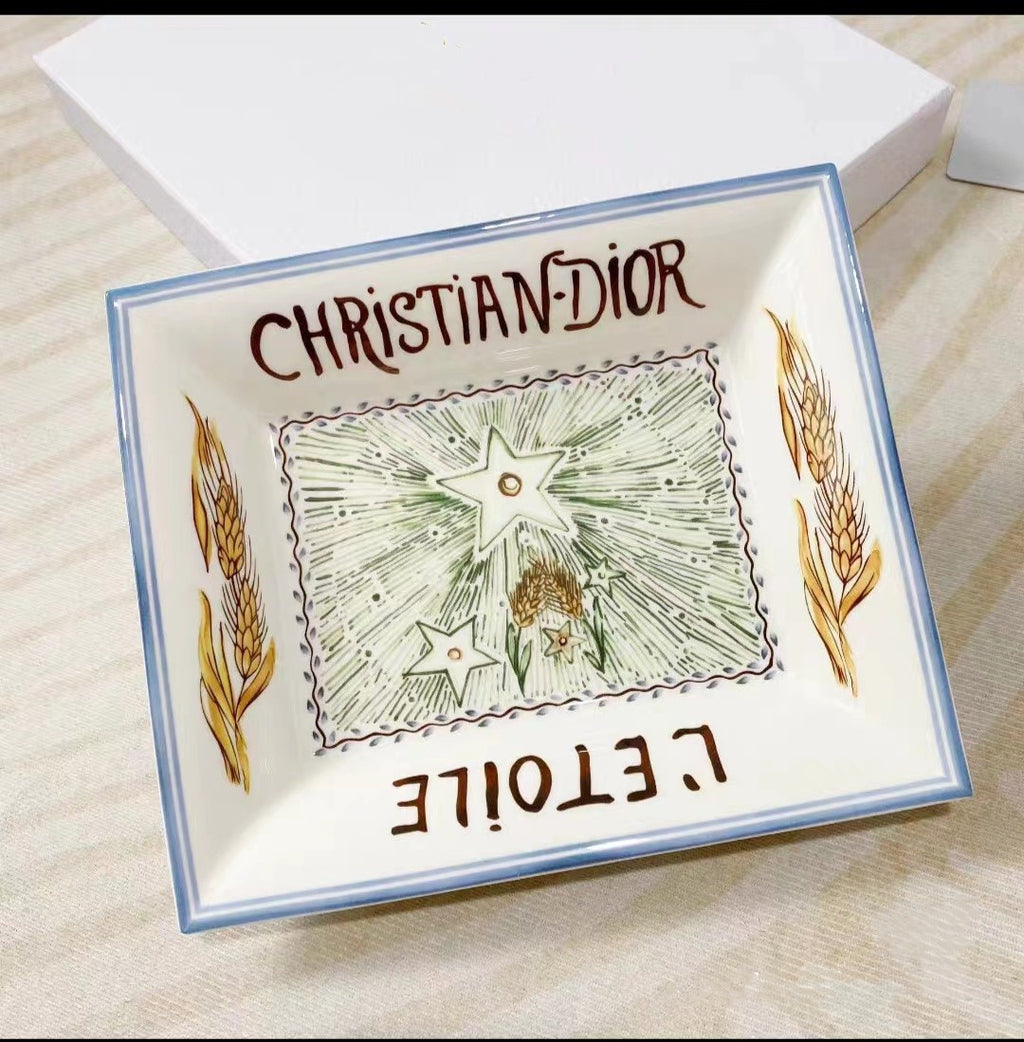 D Moon Series Bone China Tarot Card Storage Tray Home Retro Tray Light Luxury Style