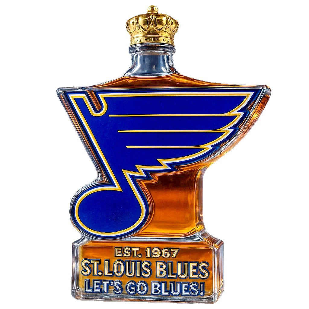 Cross-Border New Products Blues Wine Bottle Glass Wine Bottle Ornament Independent Stand Hot-Selling Product Whiskey Bottle Wine Set