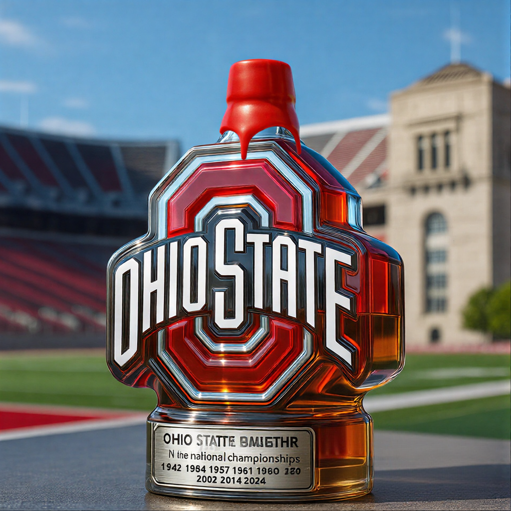 Ohio State Buckeyes "OSU" Whiskey Bottle - 400ml (4 Cap Styles)
