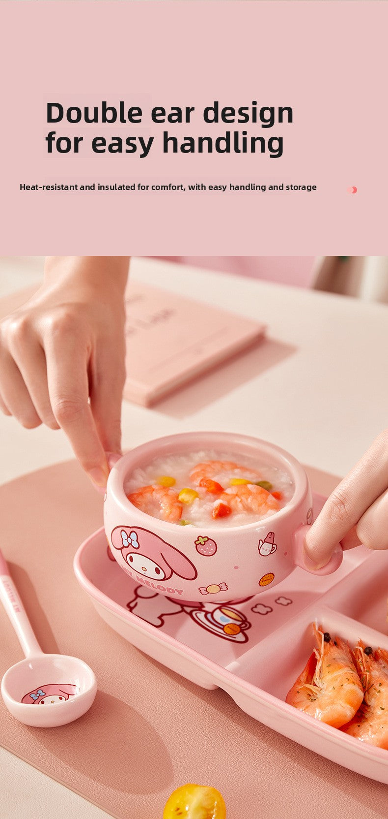 My Melody & Cinnamoroll Divided Bento Box Set - Sanrio Character Lunch Container