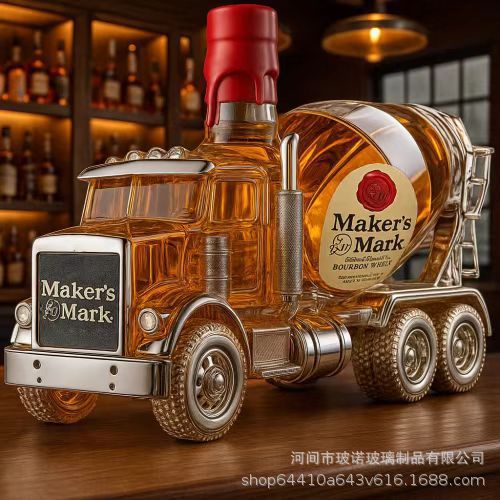 Cement Mixer Truck Whiskey Decanter - Jack Daniel's Themed Glass Bottle