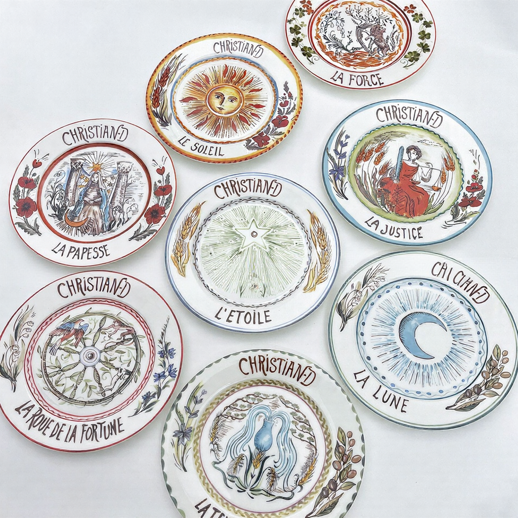 D Tarot Series Ceramic Dinner Plates Creative Gift Internet Celebrity Plates Steak Plates Set
