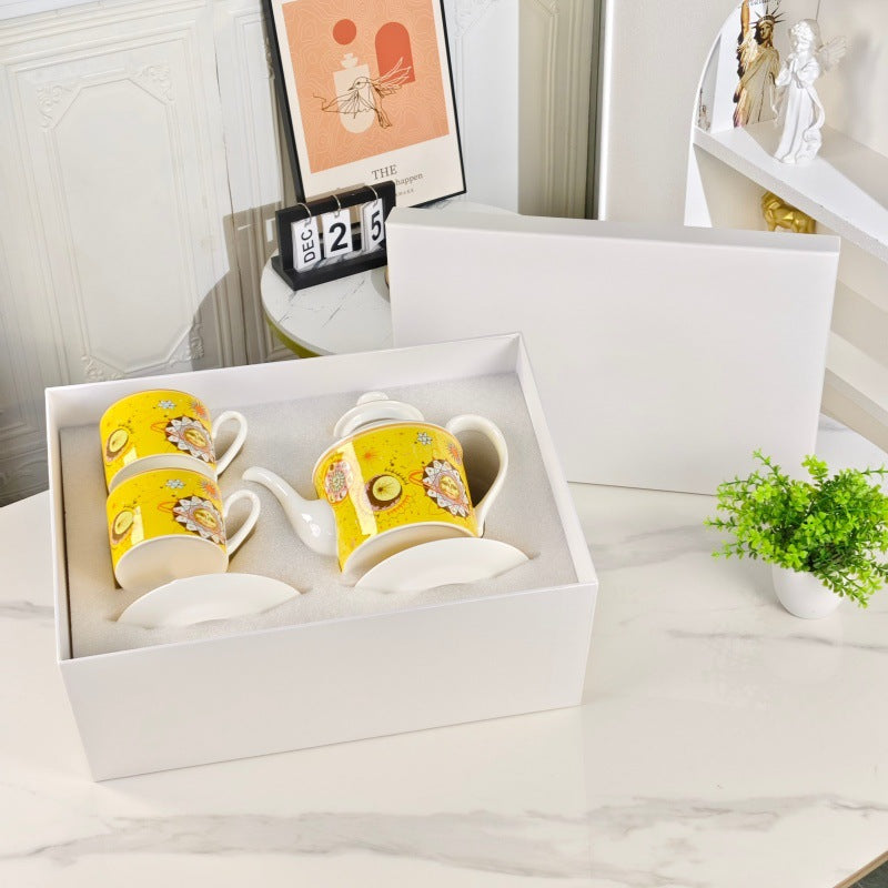 D Ceramic Tableware Light Luxury Linglan European High-End Tableware Food Tray Bone-China Cup Western Food Tray