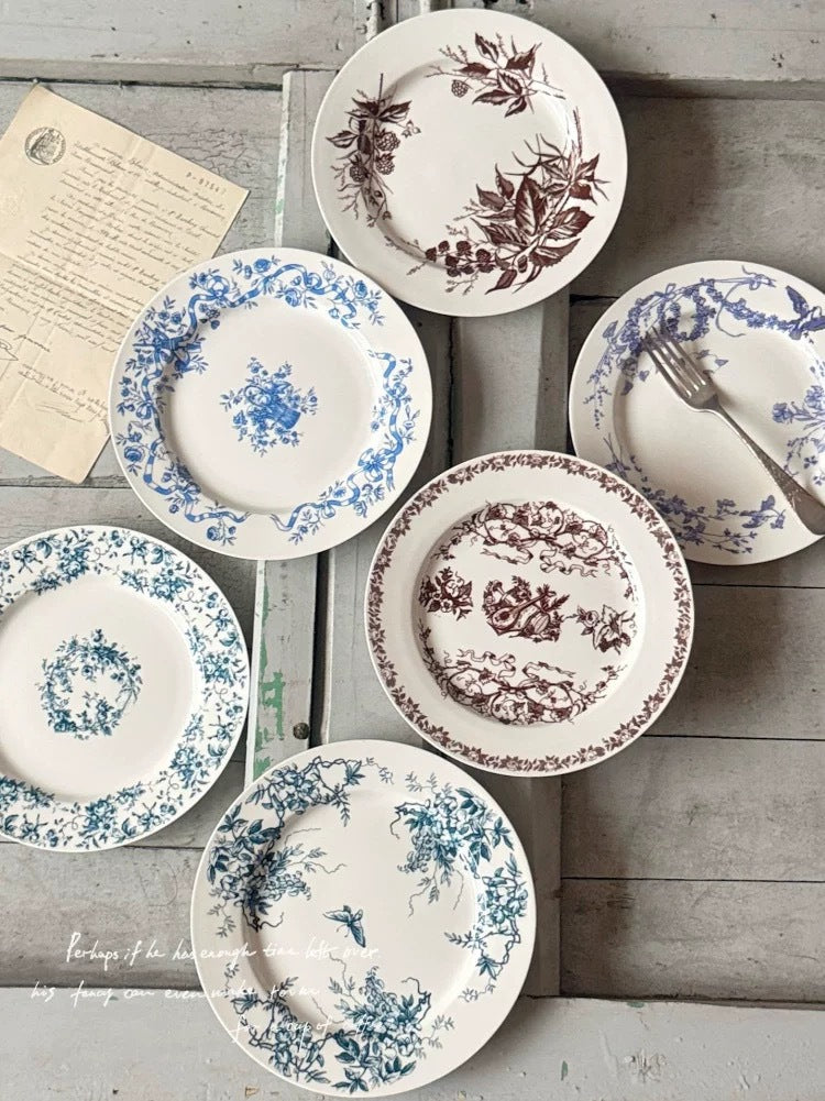 D Brand High-End Exquisite Bone China Western Plate Sun Moon Stars 10inch Flat Plate Gift Box Set of 4 Ceramic Plates