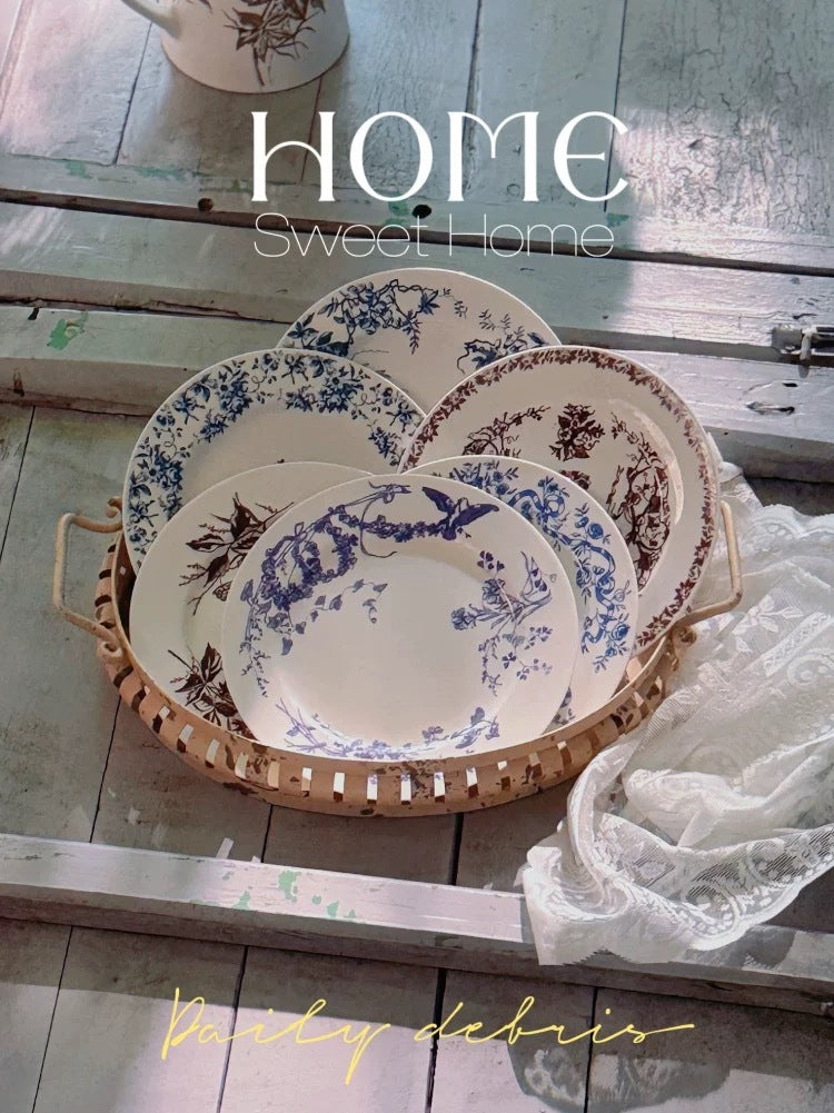 D Brand High-End Exquisite Bone China Western Plate Sun Moon Stars 10inch Flat Plate Gift Box Set of 4 Ceramic Plates