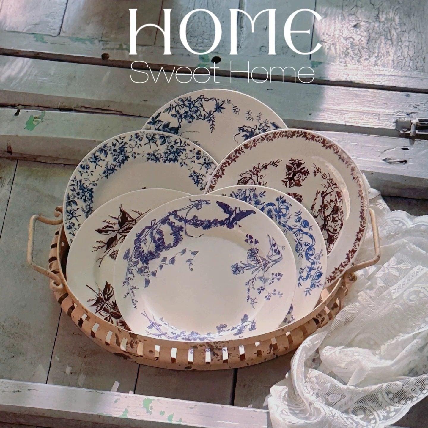 D Brand High-End Exquisite Bone China Western Plate Sun Moon Stars 10inch Flat Plate Gift Box Set of 4 Ceramic Plates