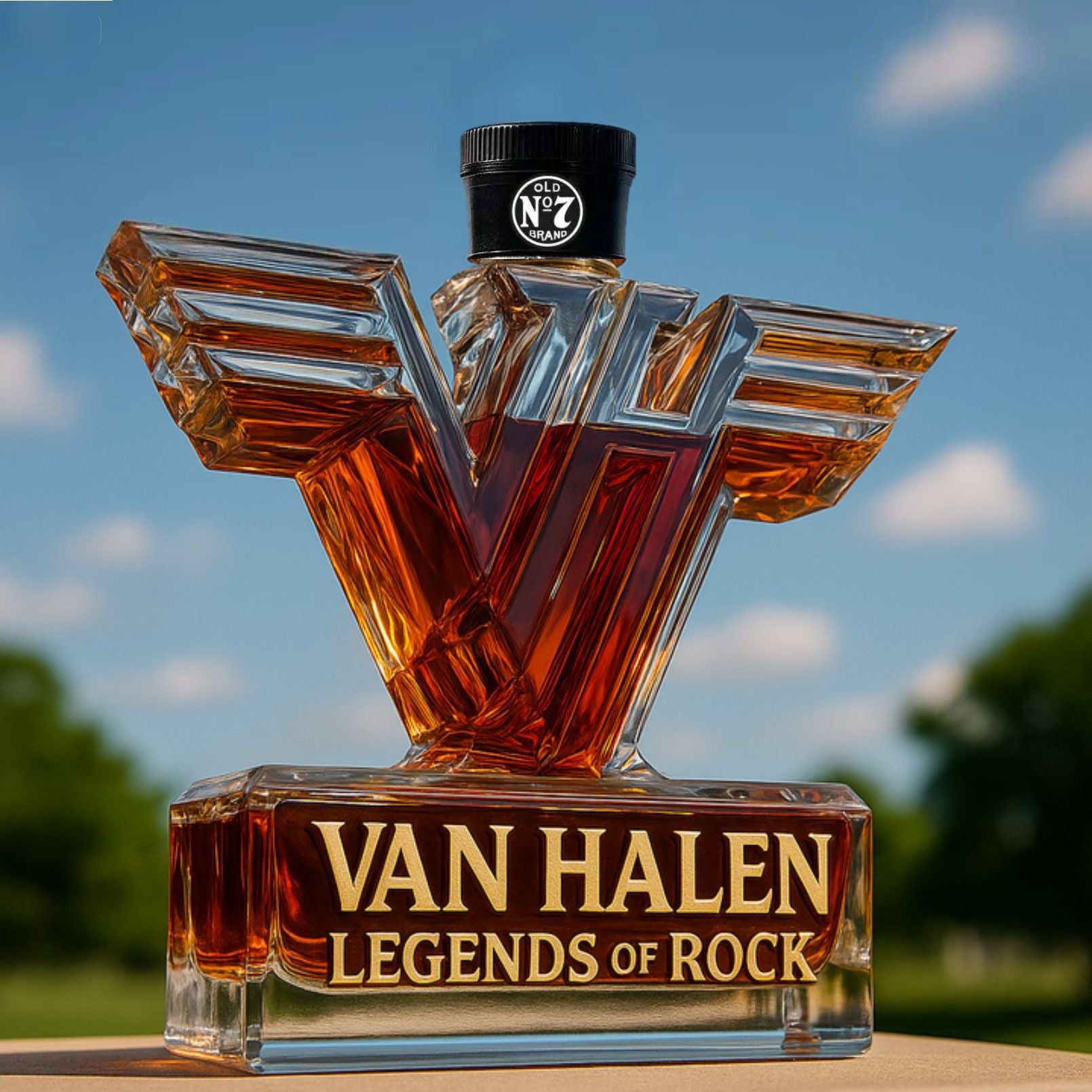 Van Halen "Legends of Rock" Whiskey Bottle - 400ml (V-Logo Design)
