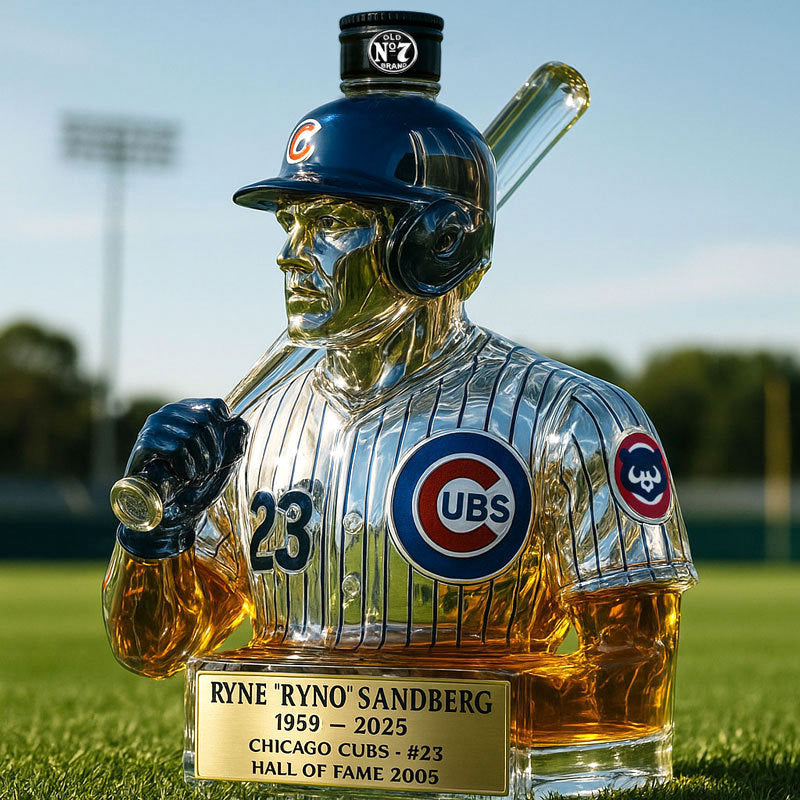 Ryne Sandberg Chicago Cubs KGD Whiskey Bottle - 21x16x16cm Baseball Collectible Decanter