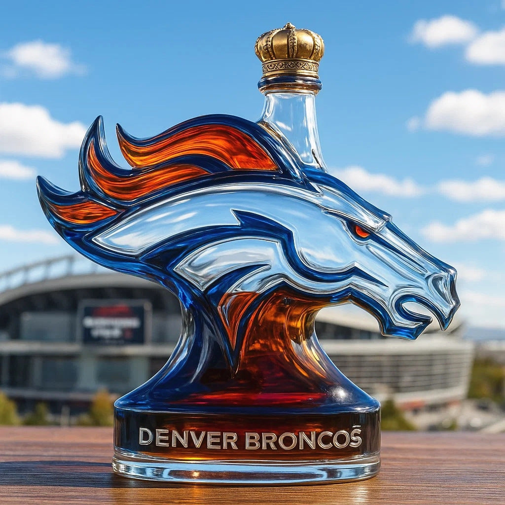 Denver Broncos Horse-Head Whiskey Decanter - NFL Team Themed Bottle