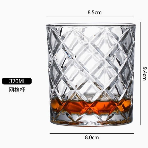 Crystal Cut Whiskey Decanter Set - 750ml Bottle + 4 Tumbler Glasses