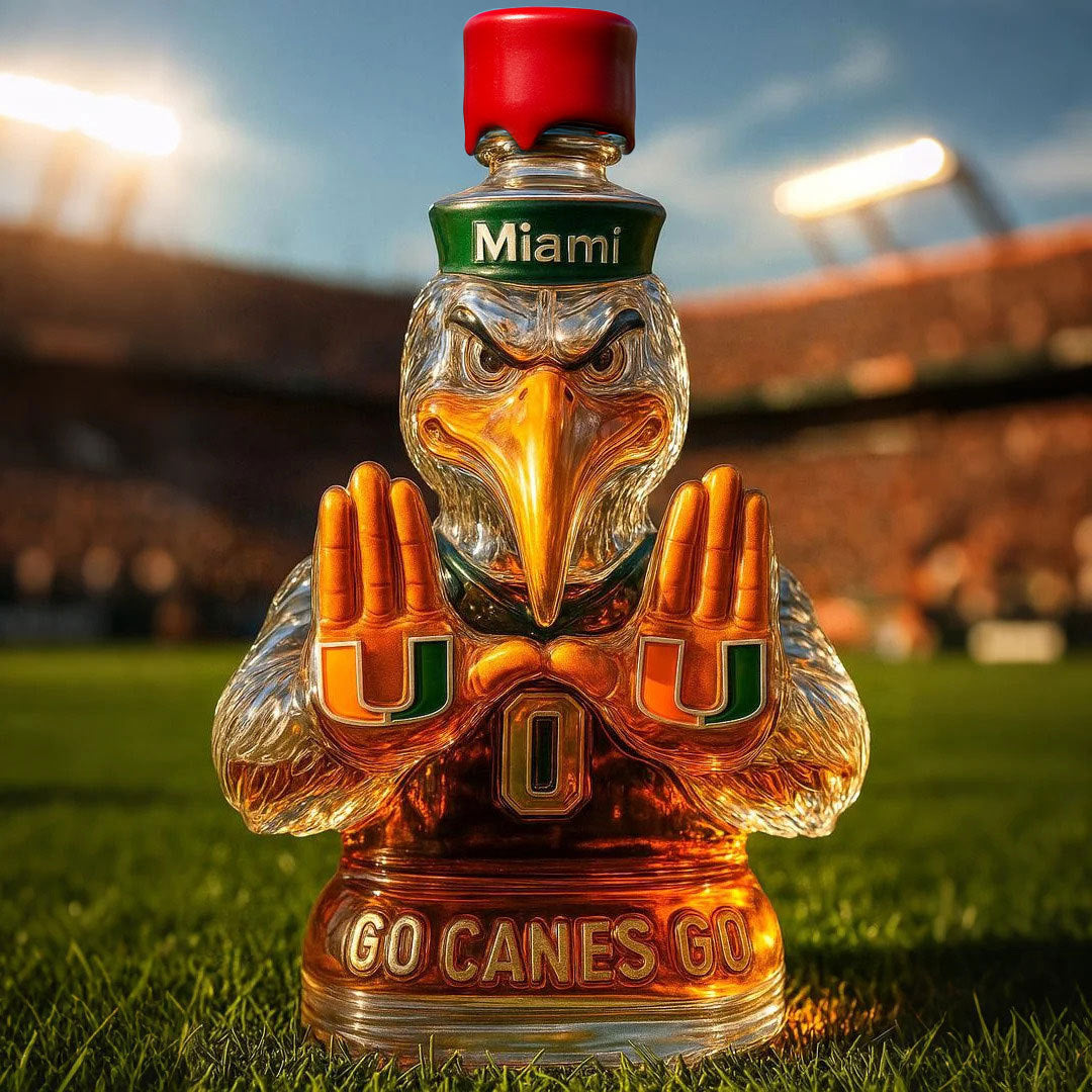 Cross-border Independent Station New Product Crown Royal-Miami Hurricanes“U”Gesture-shaped Commemorative Whiskey Bottle
