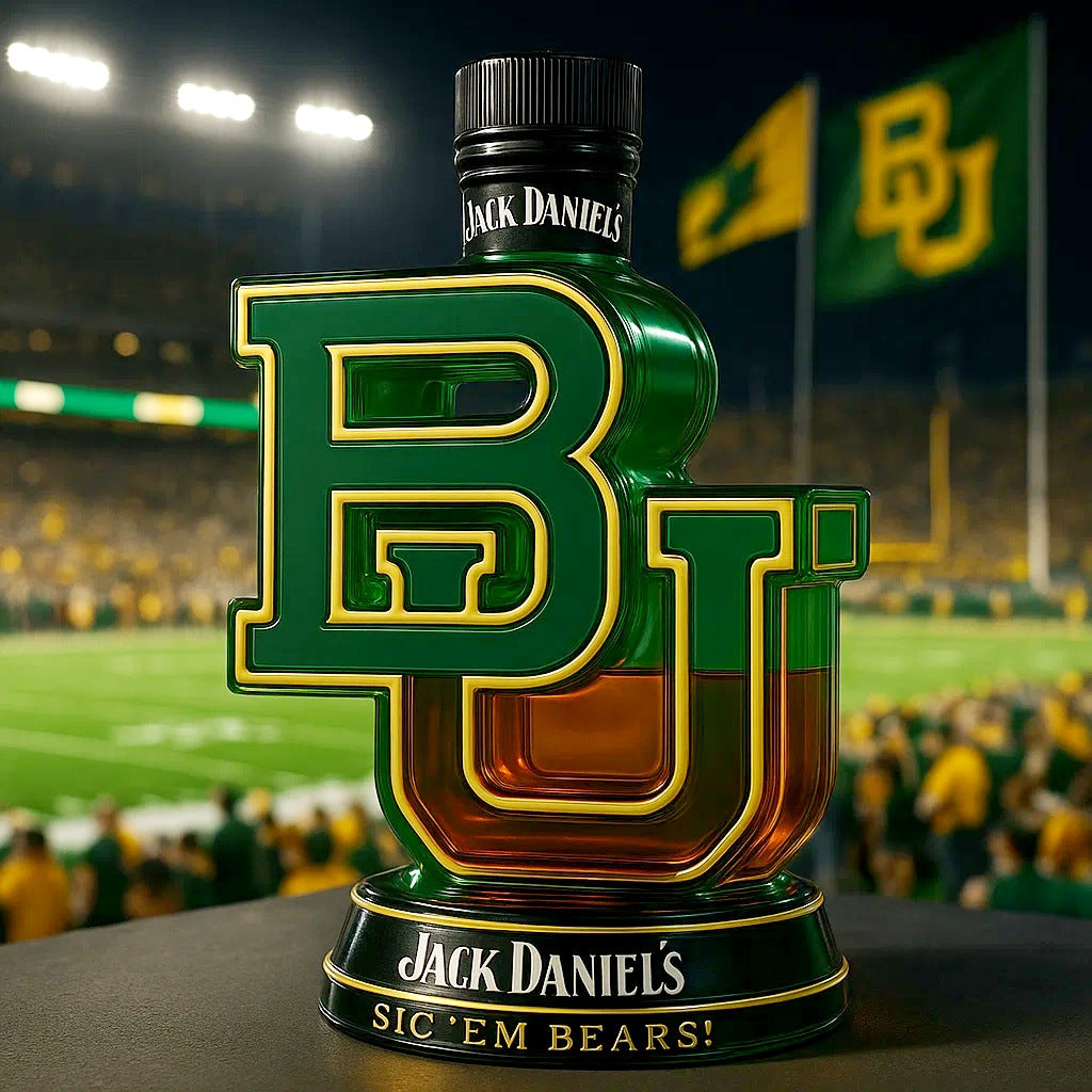 Baylor Bears "BU" Jack Daniel's Whiskey Bottle - 350ml Collectible Decanter