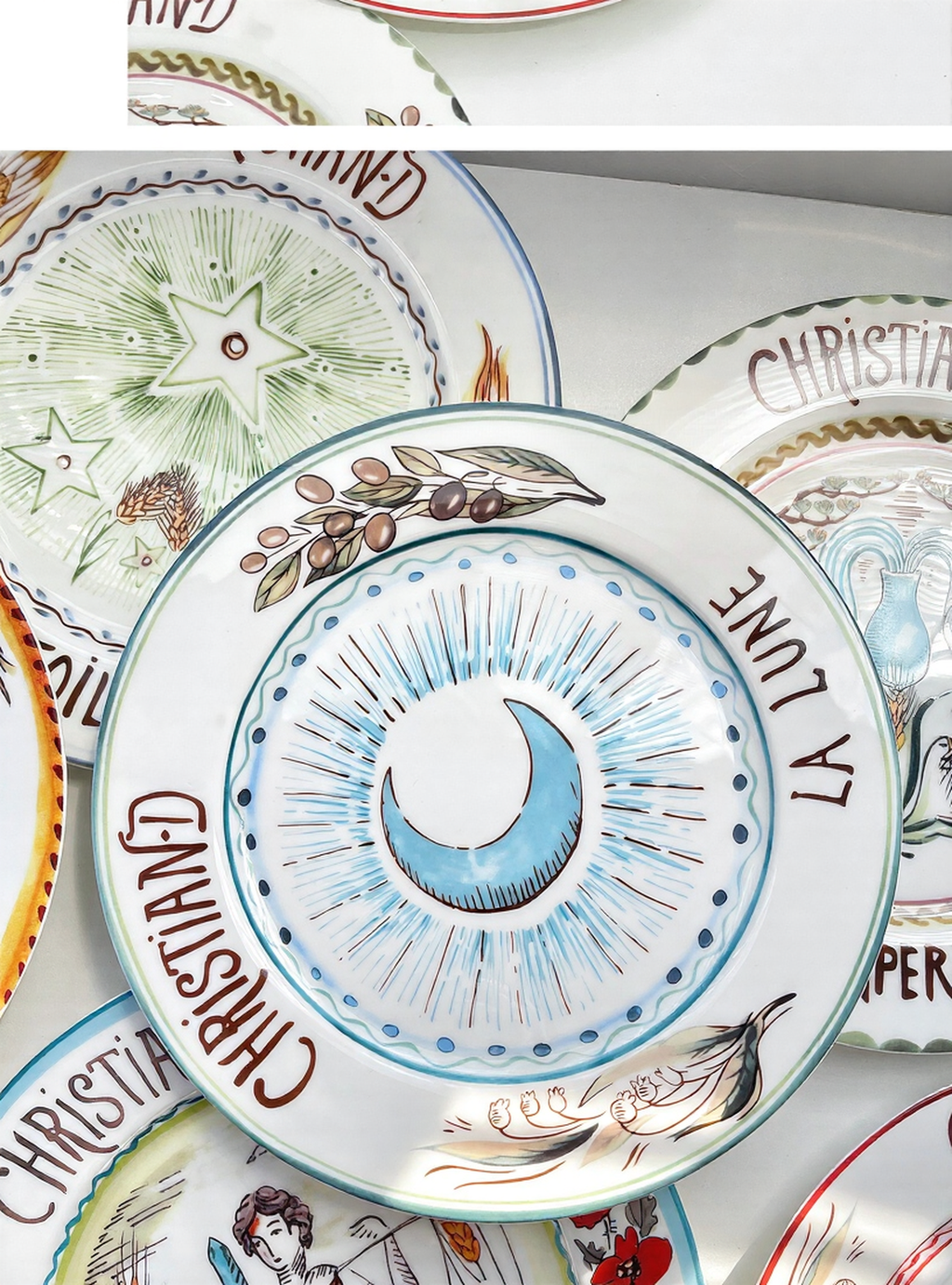 D Tarot Series Ceramic Dinner Plates Creative Gift Internet Celebrity Plates Steak Plates Set