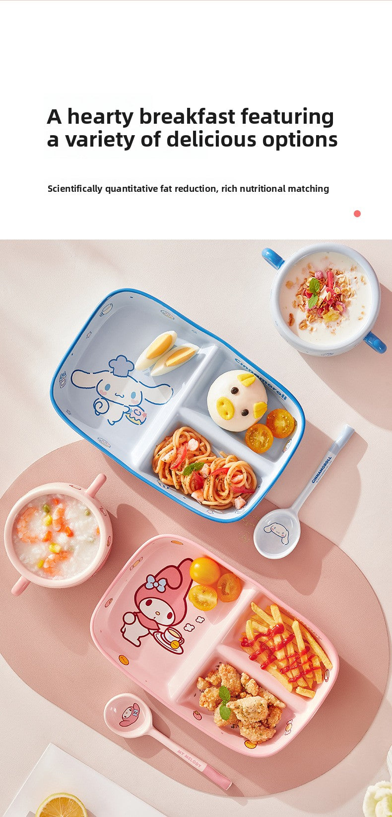 My Melody & Cinnamoroll Divided Bento Box Set - Sanrio Character Lunch Container