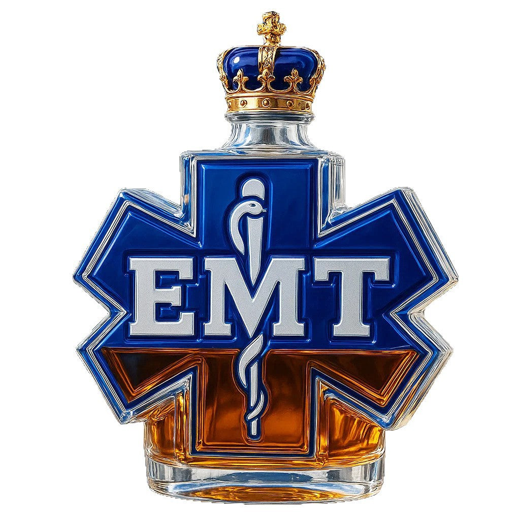 EMT Star of Life Whiskey Bottle - 400ml (3 Cap Styles)