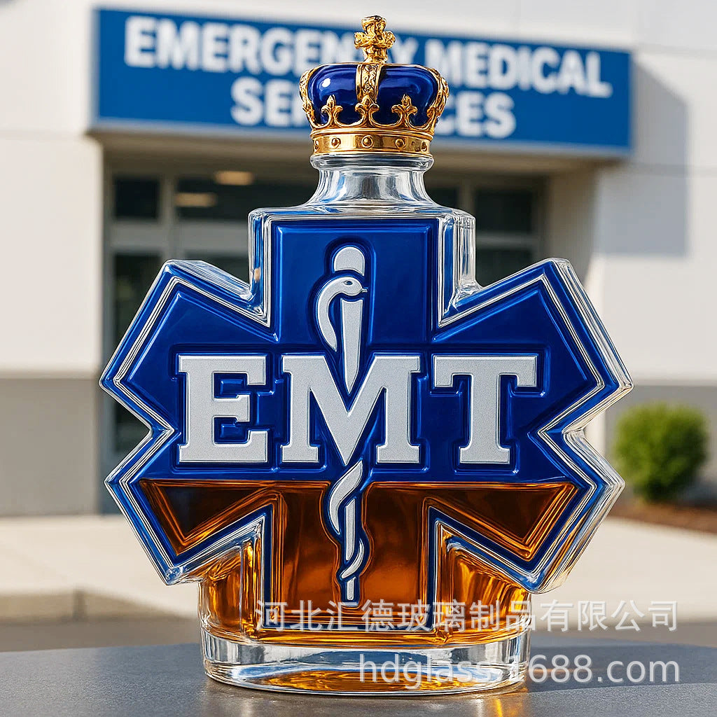 EMT Star of Life Whiskey Bottle - 400ml (3 Cap Styles)