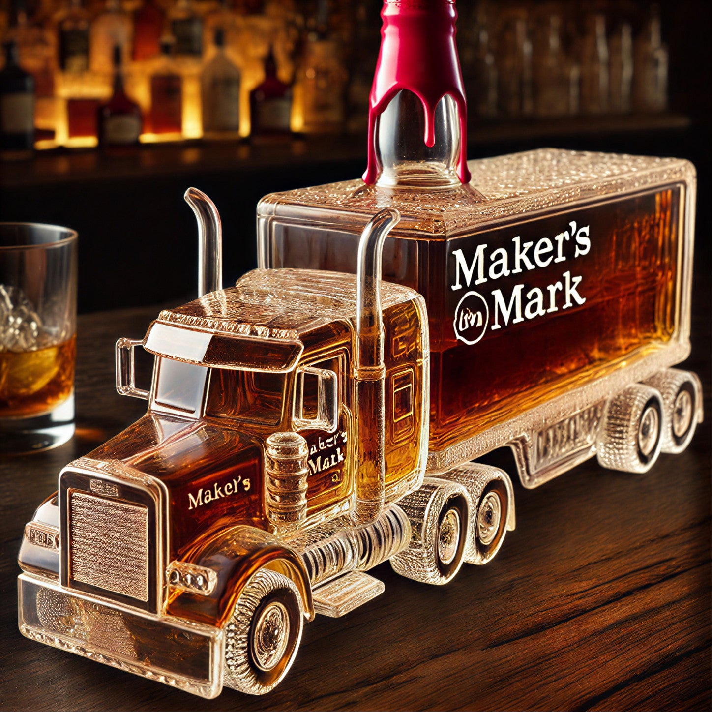 Truck-Shaped Whiskey Decanter Collection - 400ml (4 Brand Styles: Jack Daniel's/Blanton's/Maker's Mark/Crown Royal)