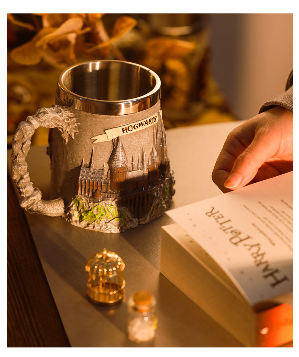 Creative Strange Shape Film Academy Peripheral Collection Cup Large Capacity Stainless Steel Mug Cup Carved Personality Beer Steins