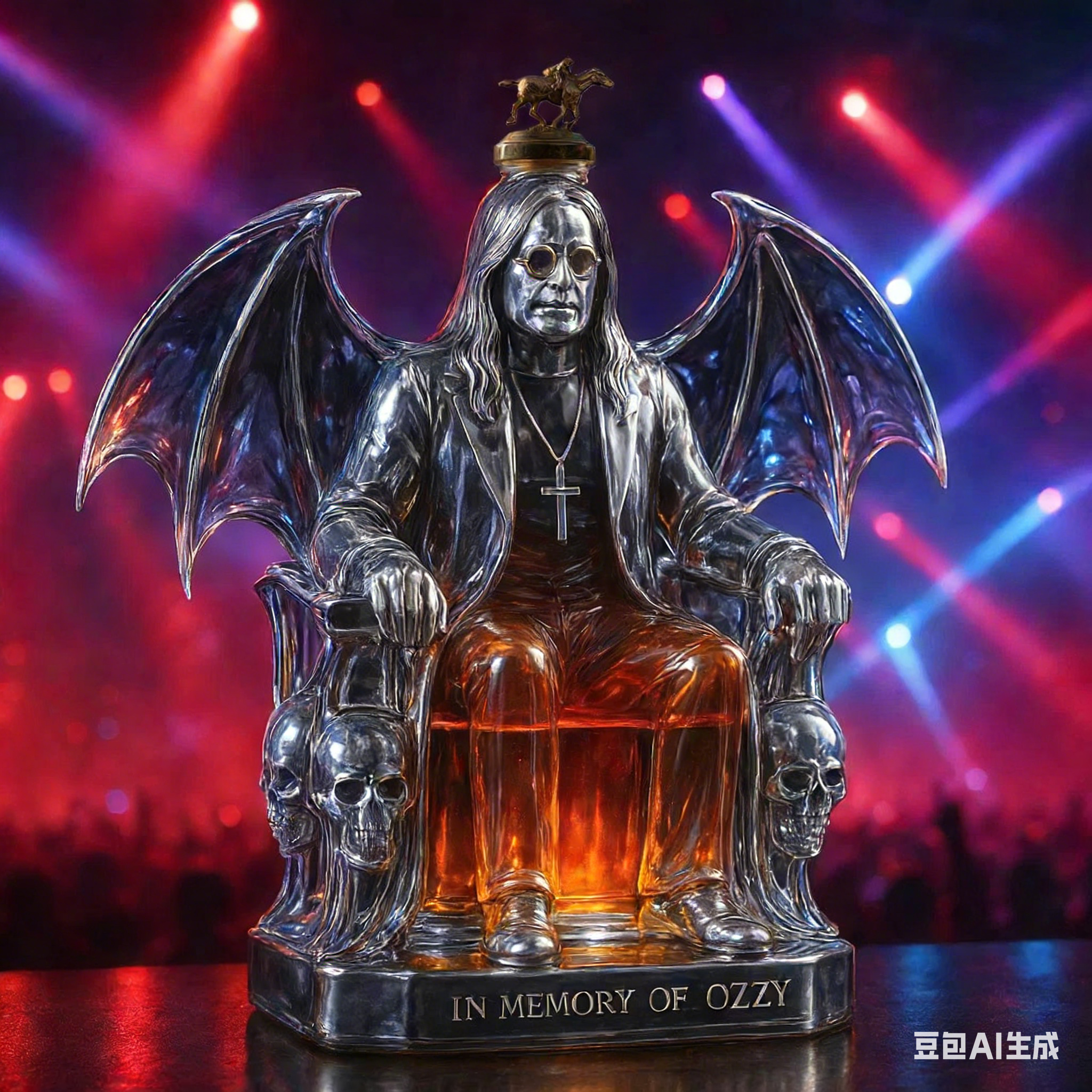 400ml Ozzy Themed Whiskey Bottle - Gothic Rock Barware for Home