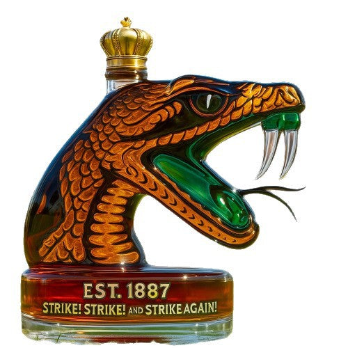 Cobra Head Whiskey Decanter - "Strike!" Themed