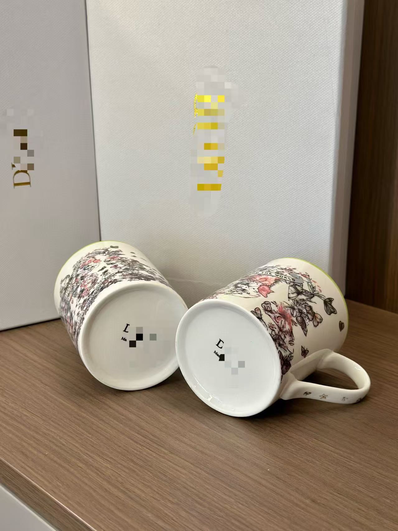 D Family Series Coffee Cup Saucer Mug Pairing Cup Elegant Butterfly Spirit Butterfly and Blossoms Interwoven