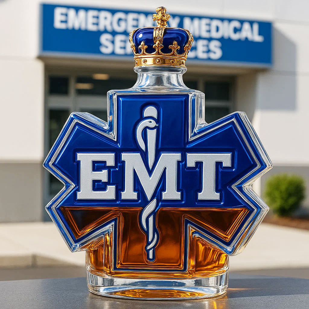EMT Star of Life Whiskey Bottle - 400ml (3 Cap Styles)