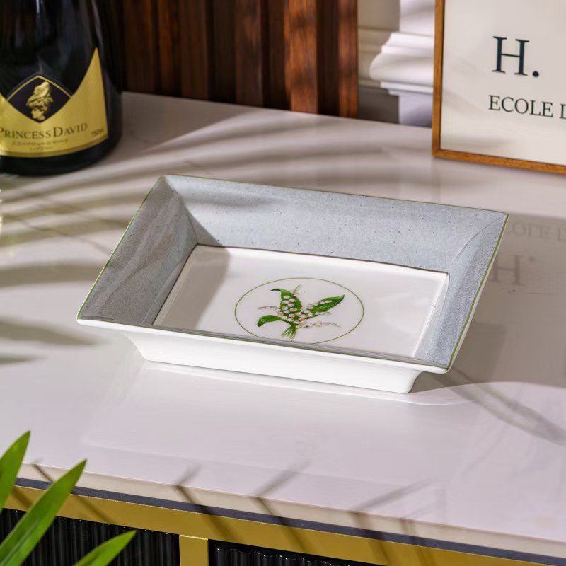 D Moon Series Bone China Tarot Card Storage Tray Home Retro Tray Light Luxury Style