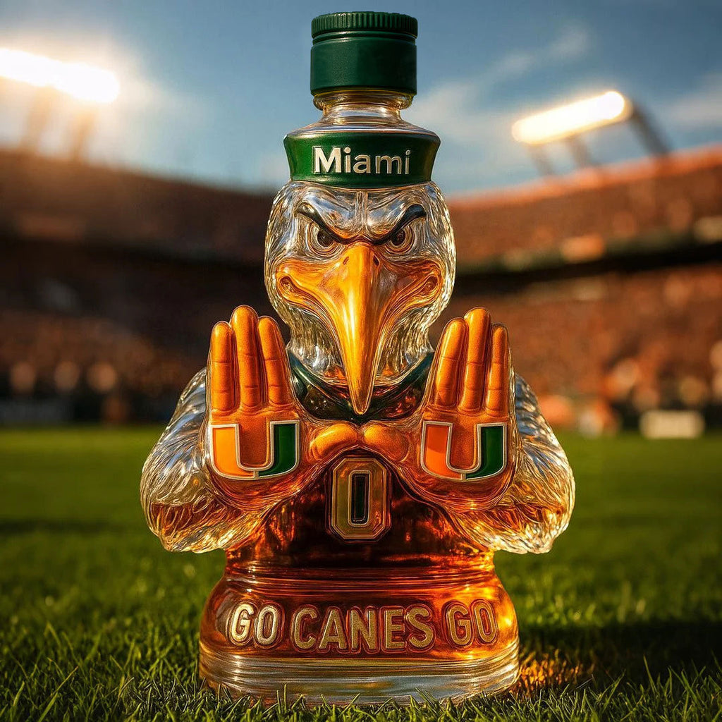 Cross-border Independent Station New Product Crown Royal-Miami Hurricanes“U”Gesture-shaped Commemorative Whiskey Bottle