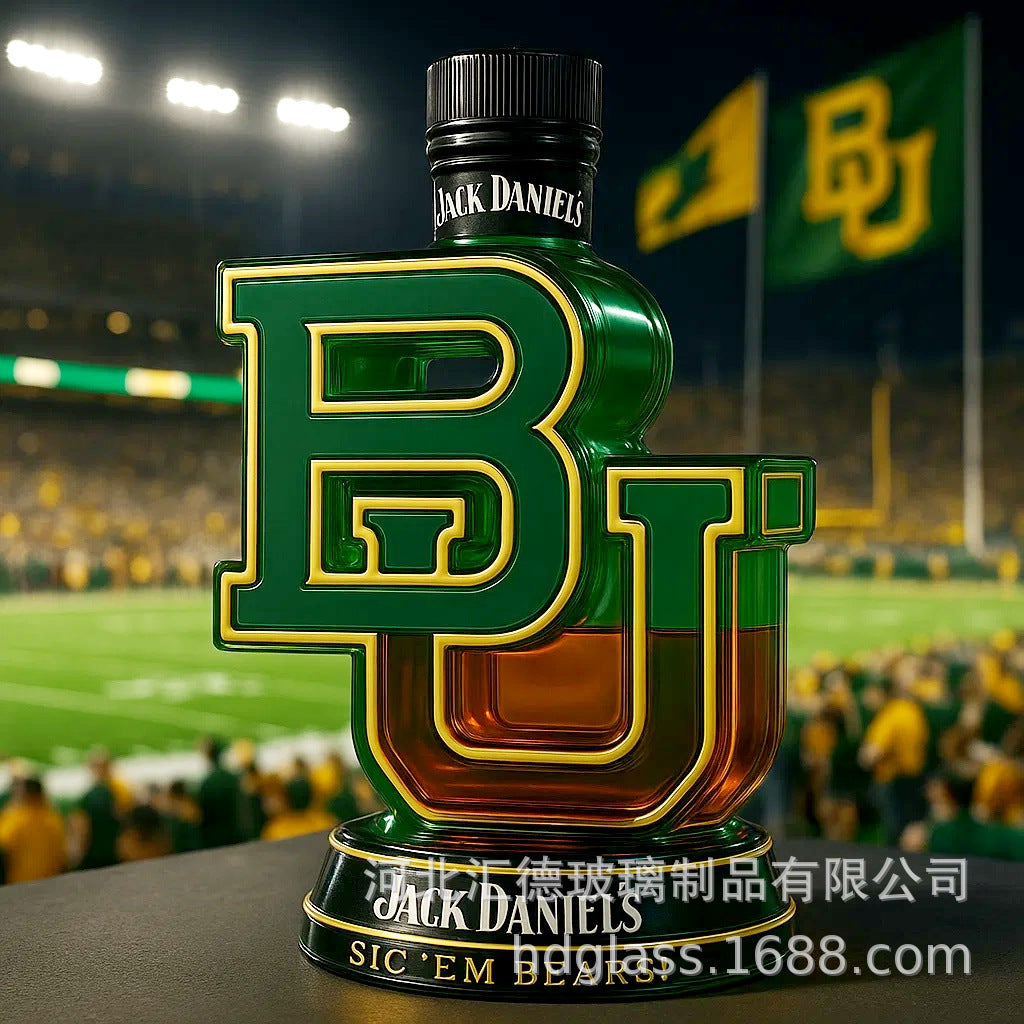 Baylor Bears "BU" Jack Daniel's Whiskey Bottle - 350ml Collectible Decanter
