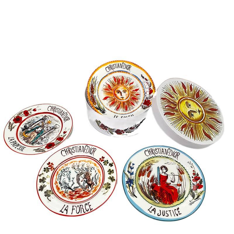 D Family 4-Piece Gift Box Sun Dinner Plate Steak Plate Household Ceramic Plate Dish Plate Cake Plate Dessert Plate Breakfast Plate