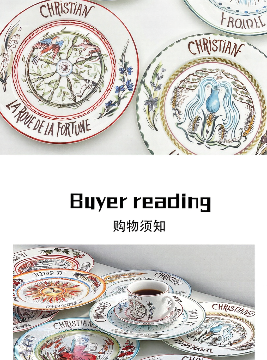 D Tarot Series Ceramic Dinner Plates Creative Gift Internet Celebrity Plates Steak Plates Set