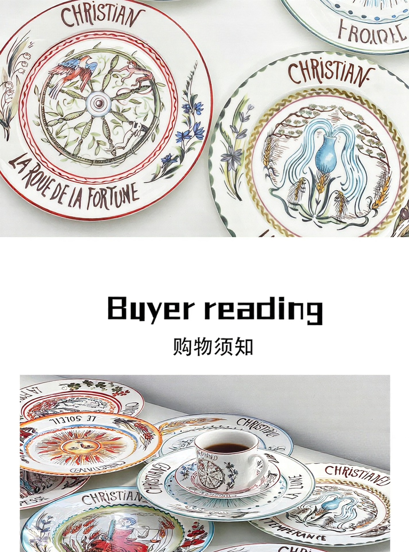 D Tarot Series Ceramic Dinner Plates Creative Gift Internet Celebrity Plates Steak Plates Set